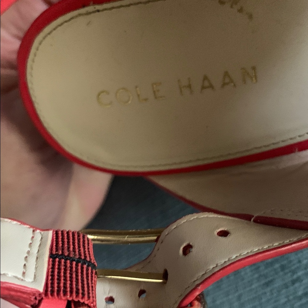 Cole Haan Red Penelope II Leather Wedge.  New w/Tag. Size 6 - Picture 7 of 7